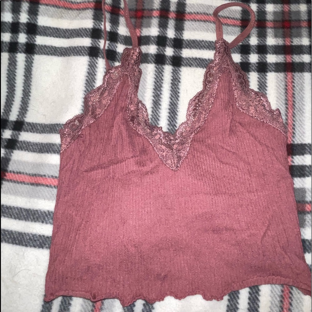 Pink cropped tank top